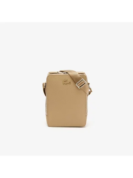 Lacoste Unisex Chantaco Matowa Przeszywana Skórzana Torba Fotograficzna W Pionie czerwona