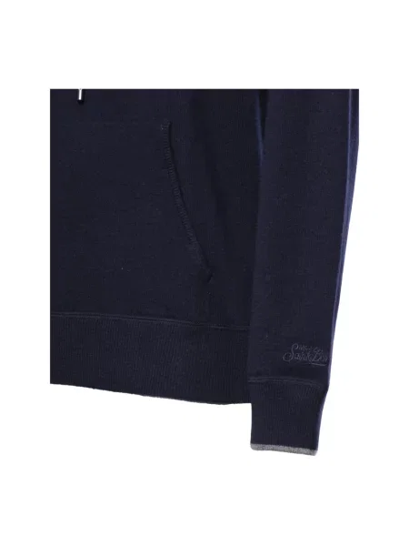 Bluza z kapturem Mc2 Saint Barth wełniana z kapturem niebieska