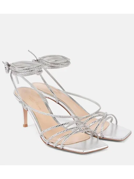 Sandale Gianvito Rossi din piele argintiu