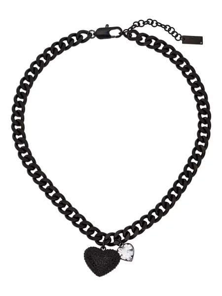 Colier Marc Jacobs cu motiv cu inimi negru