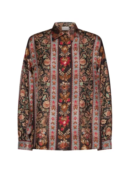 Bluză Pierre-louis Mascia cu model floral cu imagine maro