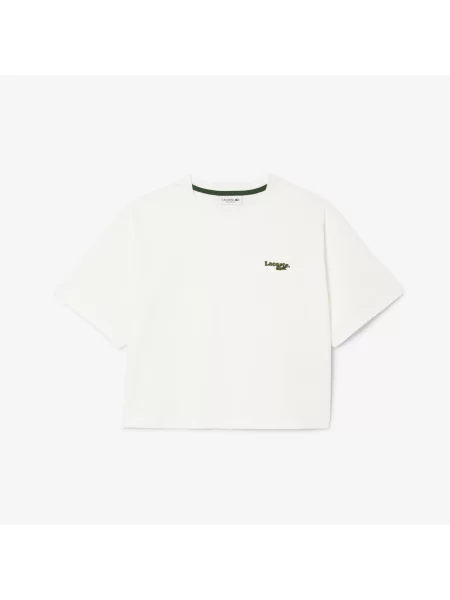 Lacoste T-Shirt Z Okrągłym Dekoltem Relaxed Fit biały