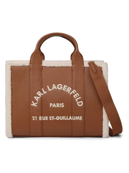 Geanta crossbody Karl Lagerfeld din piele de oaie maro