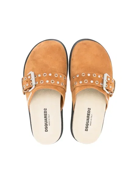 Klapki mules dziecięce Dsquared2 brązowe
