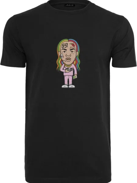 Mister Tee Tričko Bushwick Sketch pink černá