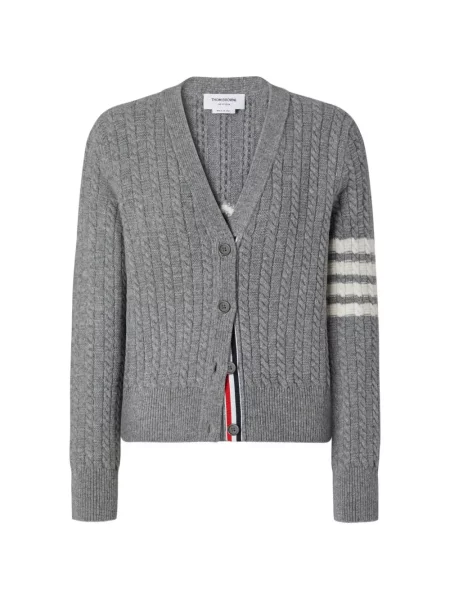 Cardigan Thom Browne de lână gri