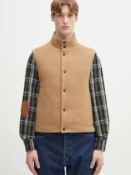 Péřová vesta Paul Smith hnědá