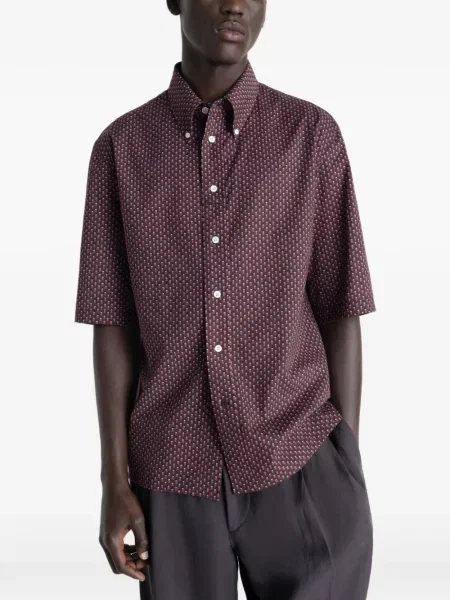 Košile Lemaire s potiskem hnědá