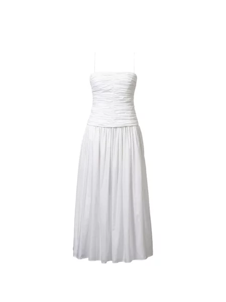 Rochie midi Tove cu volane alb