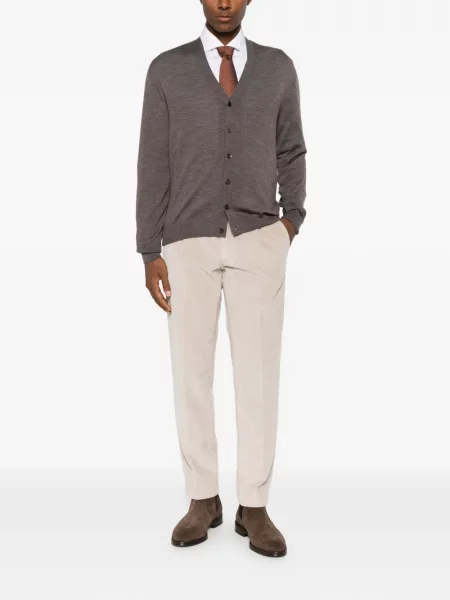 Cardigan Canali de lână maro