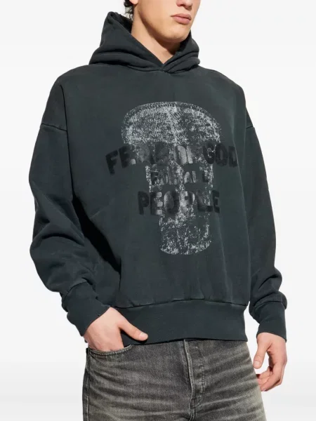 Суичър с качулка Fear Of God с принт сиво