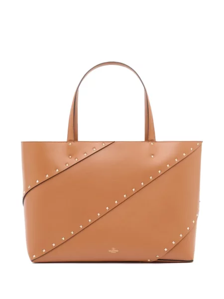 Geantă shopper Valentino Garavani maro