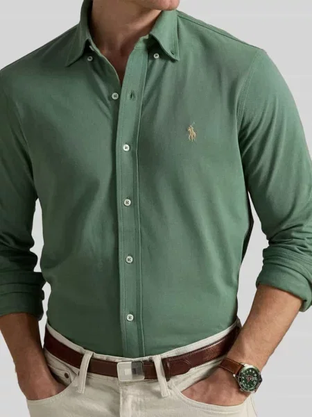 Koszula casualowa o kroju regular fit z czystej bawełny Polo Ralph Lauren zielona