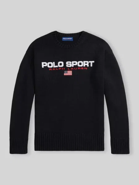 Bluza z napisem z logo Polo Ralph Lauren czarna