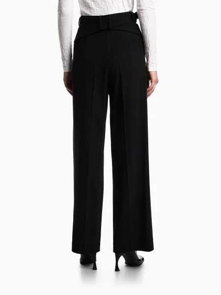 Шерстяные классические брюки Emporio Armani черные