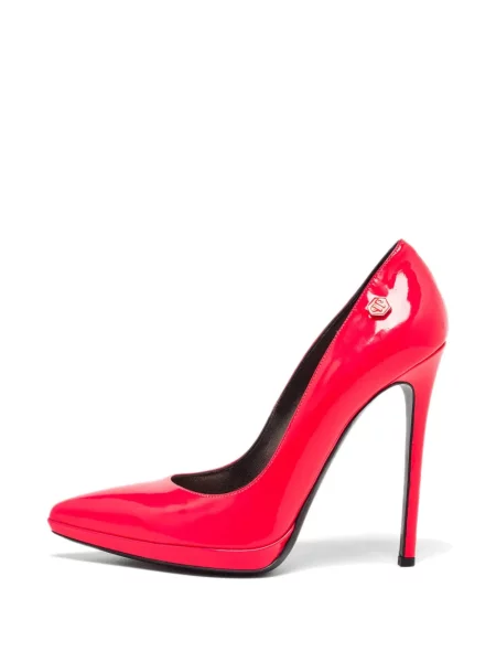 Pantofi cu toc Philipp Plein cu vârf ascuţit roșu