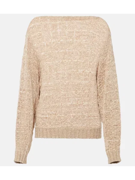 Jedwabny sweter Loro Piana beżowy