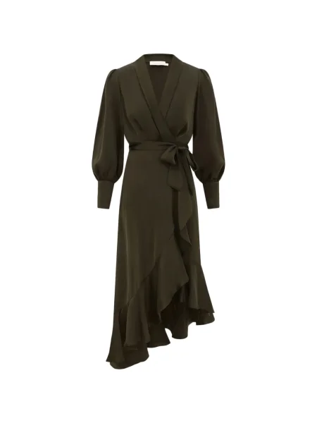 Rochie midi Zimmermann până la genunchi plic de costum verde