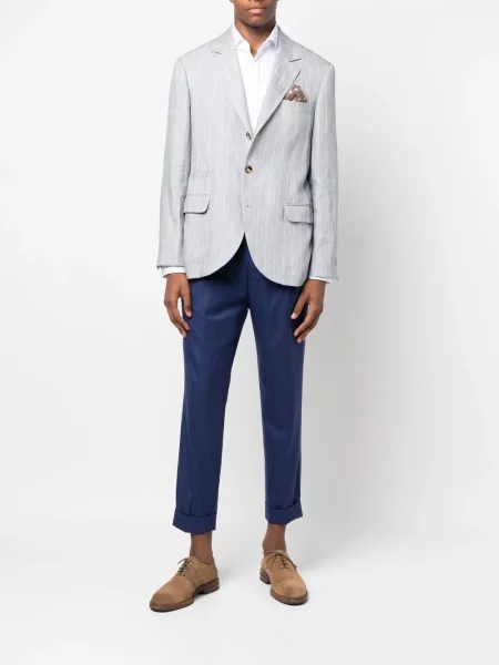 Decupat pantaloni Brunello Cucinelli albastru