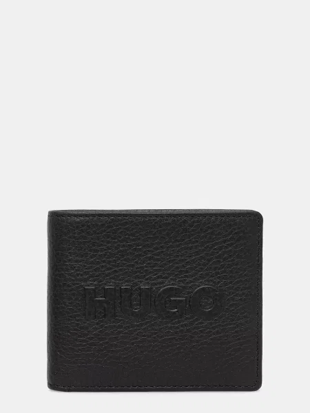 Кожен портфейл HUGO мъжки черно