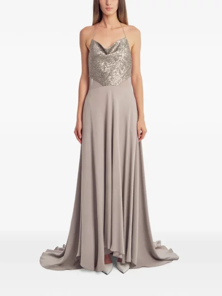 Rochie maxi Irina Schrotter cu paiete gri