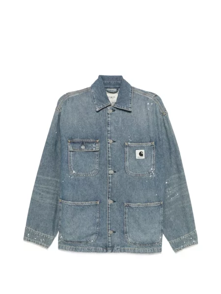 Geacă de blugi Carhartt Wip cu autograf albastru