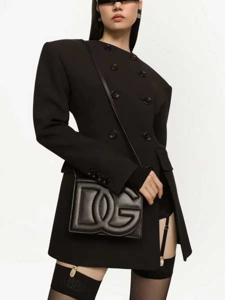 Δερμάτινος κορμάκι Dolce & Gabbana μαύρο