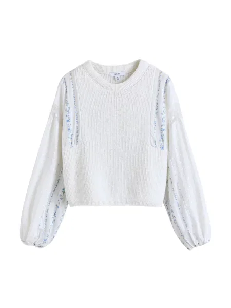 Next Pulover albastru alb