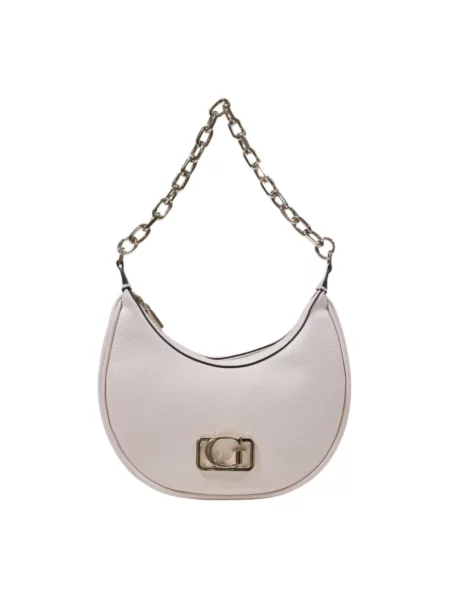 Lniana torebka hobo Guess różowa