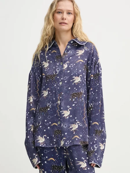 The Sleeper camasa femei marin cu guler clasic relaxed albastru