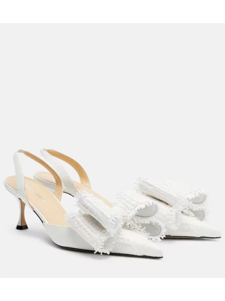Pantofi cu toc Mach & Mach slingback alb