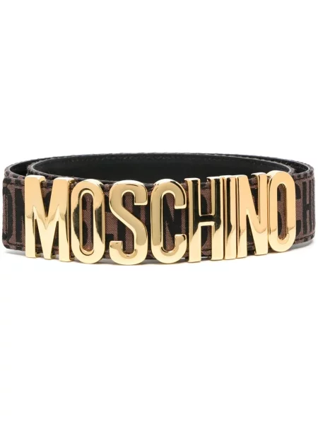 Curea Moschino din piele cu autograf