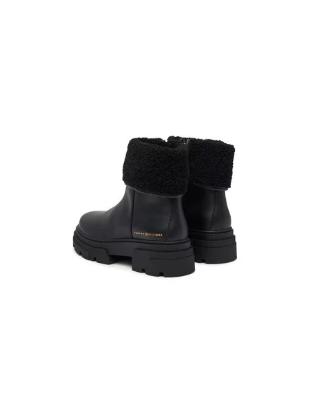 Čizme Tommy Hilfiger Shearling Fold Chunky Ankle Boot crna