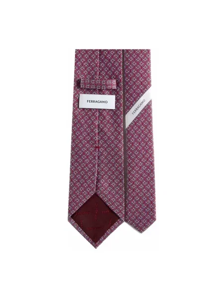 Jedwabny krawat Salvatore Ferragamo różowy