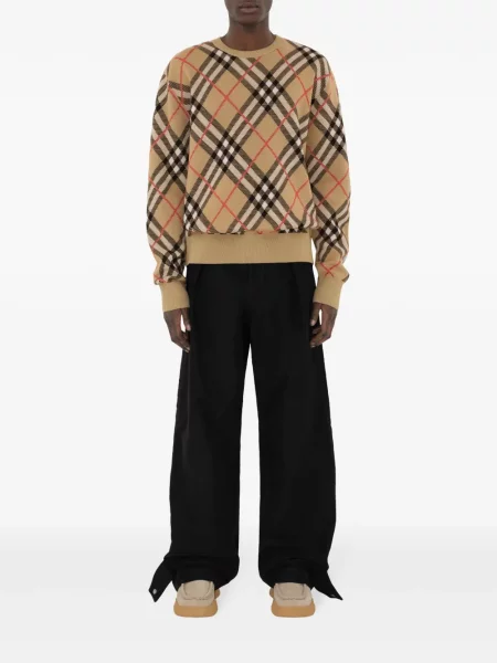 Pledas ilgas megztinis Burberry ruda