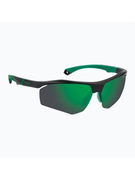 Ochelari de soare pentru bărbați Polaroid PLD matte black green/green mirror polarized hc negru