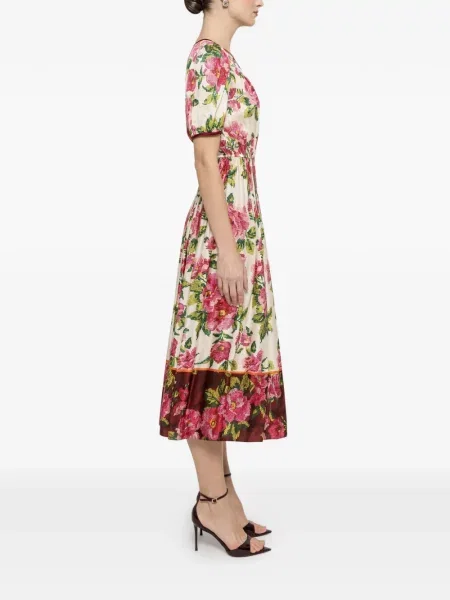 Rochie midi Nissa cu model floral cu imagine cu decolteu în V