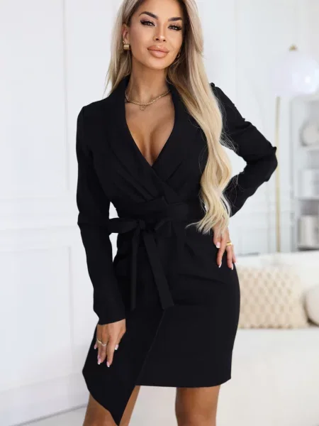 Rochie Numoco asimetrică negru