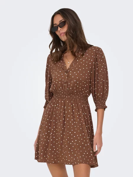 ONLY Rochie tip bluză ONLRaya maro alb