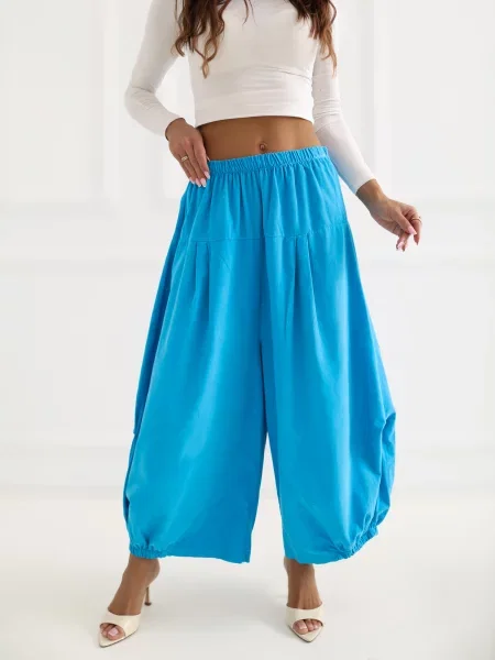 Pantaloni Italy Moda de catifea alb