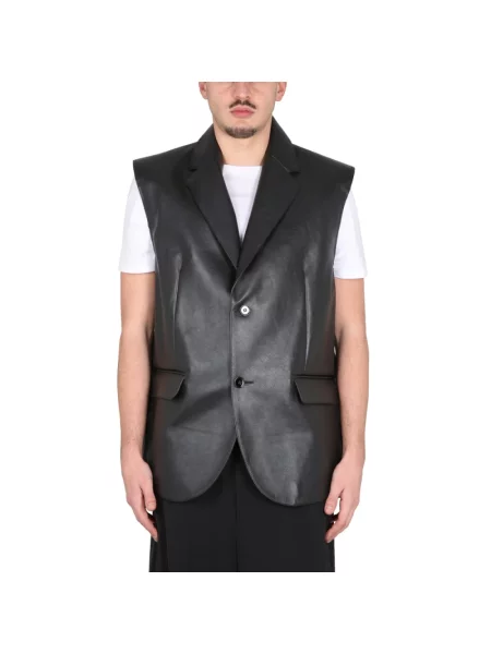 Kamizelka Mm6 Maison Margiela skórzana czarna