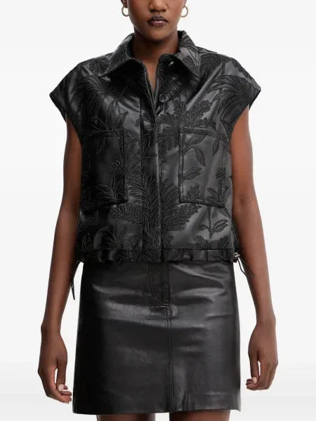 Haftowana kamizelka Guess w kwiatki czarna