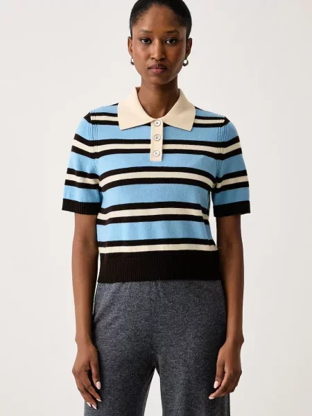 Tricou polo Pinko de lână albastru
