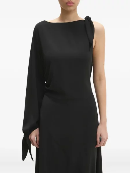 Rochie midi Samsøe Samsøe până la genunchi de costum negru