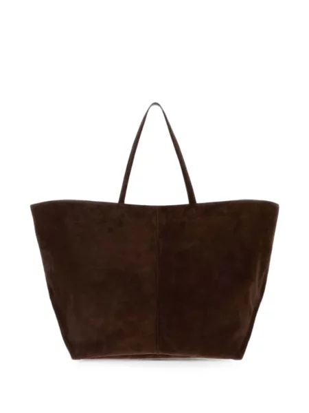 Geantă shopper Jil Sander din piele de căprioară maro