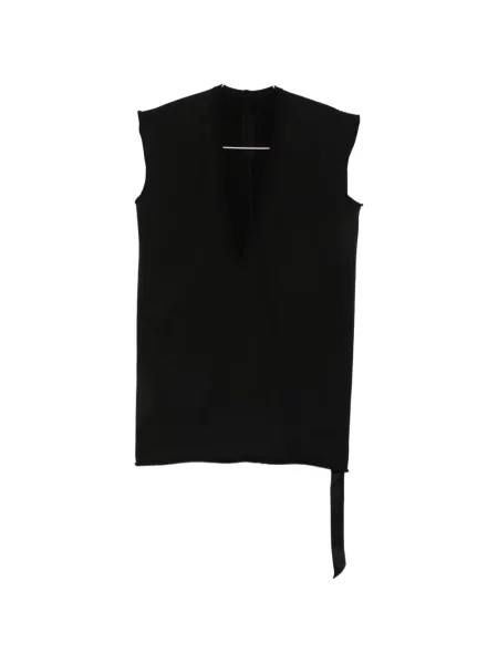 Tricou Rick Owens Drkshdw fără mâneci cu decolteu în V negru