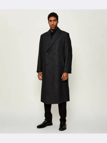 HUGO De lână palton negru