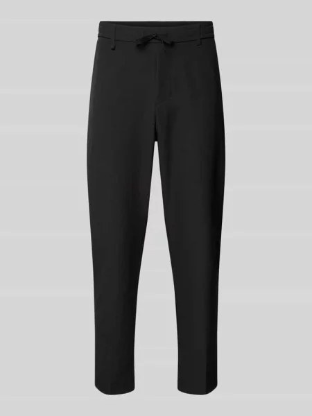 Spodnie garniturowe o kroju tapered fit z łatwego w prasowaniu materiału Model T_CONVERT' Boss Green czarne