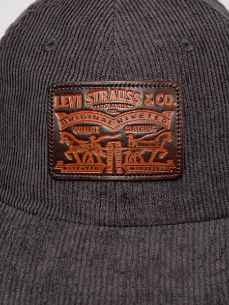 Baseball kapa iz rebrastega žameta Levi's siva