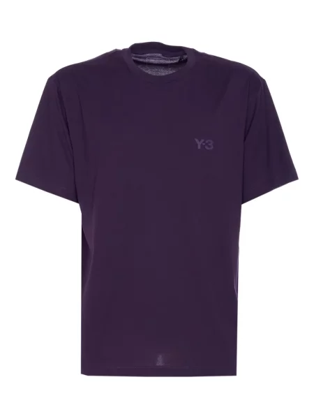 Tricou Y-3 cu imagine cu decolteu rotund violet